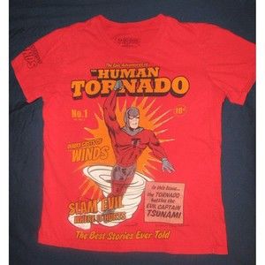 Radio Days The Human Tornado Comic Book Red T-Shirt Men's Size M